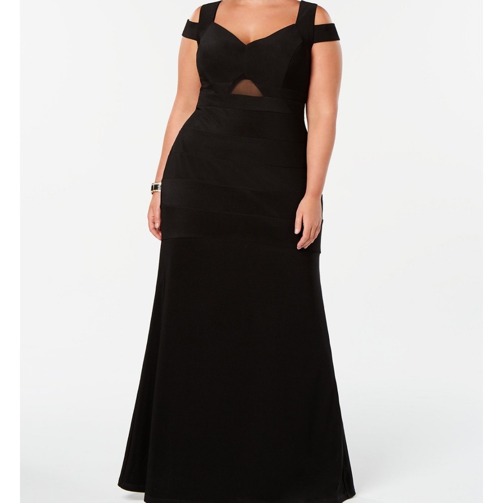 Trendy Plus Size Cold Shoulder A-Line Dress